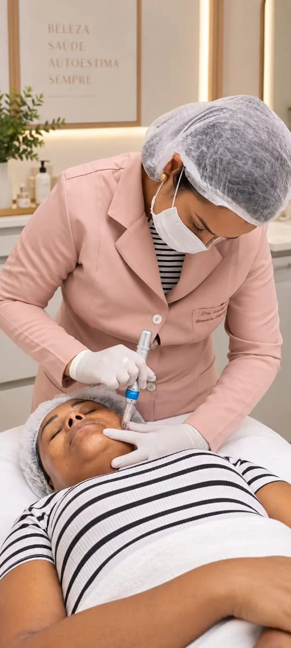 Aplicação de bioestimulador de colágeno